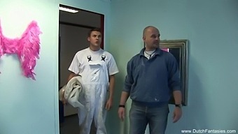 A Mature Dutch Woman Engages In Sexual Activity With Two Men