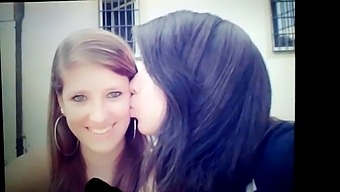 A Man Masturbates To Two Women Engaging In Lesbian Sex