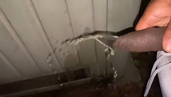 In Public, A Woman Is Offered A Cigarette To Flash And Pee