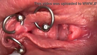 Close-Up Video Of A Pierced Clit And Wet Pussy With Peeing